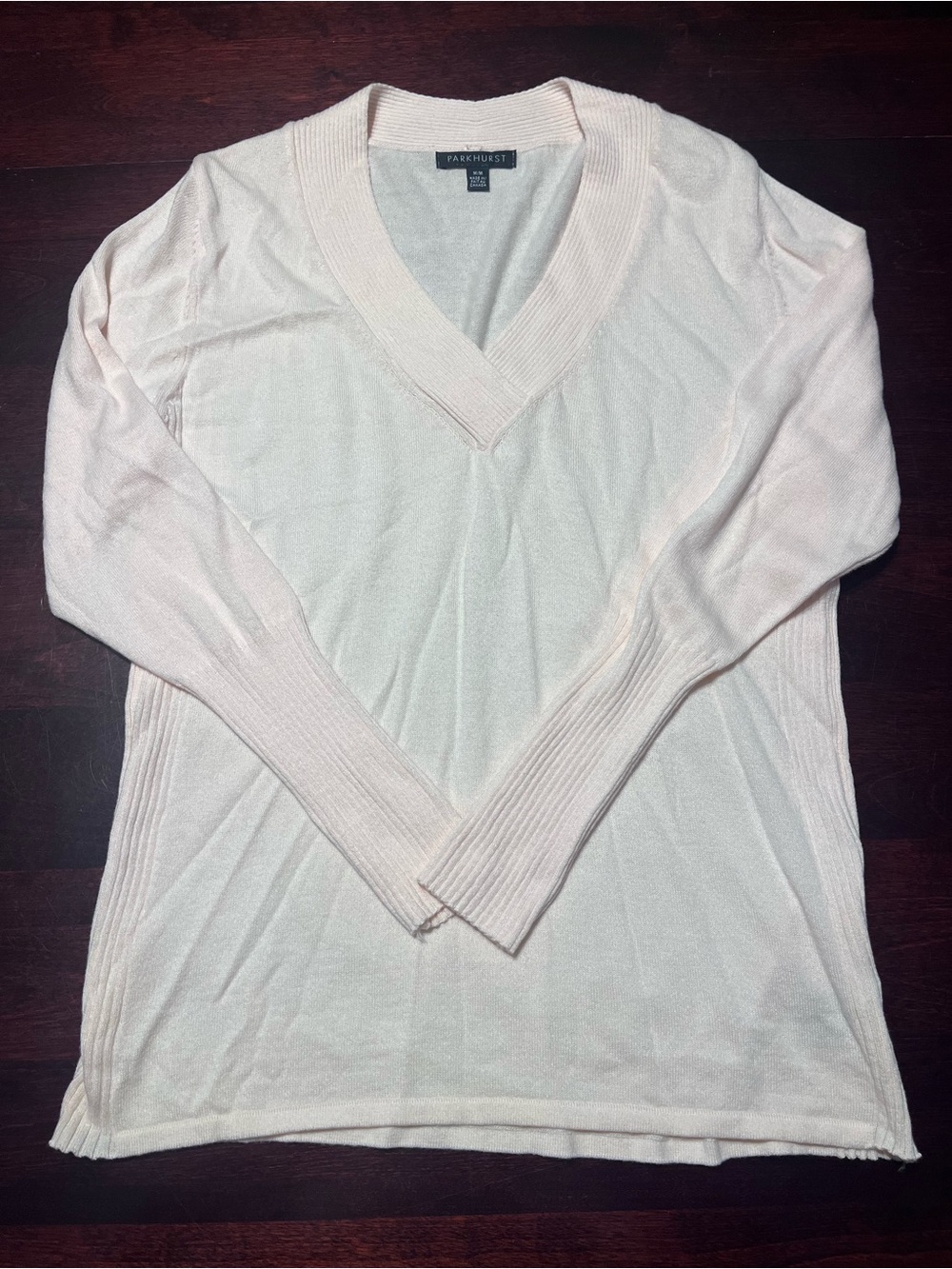 Parkhurst Women's Pale Pink V-Neck Lightweight Sweater